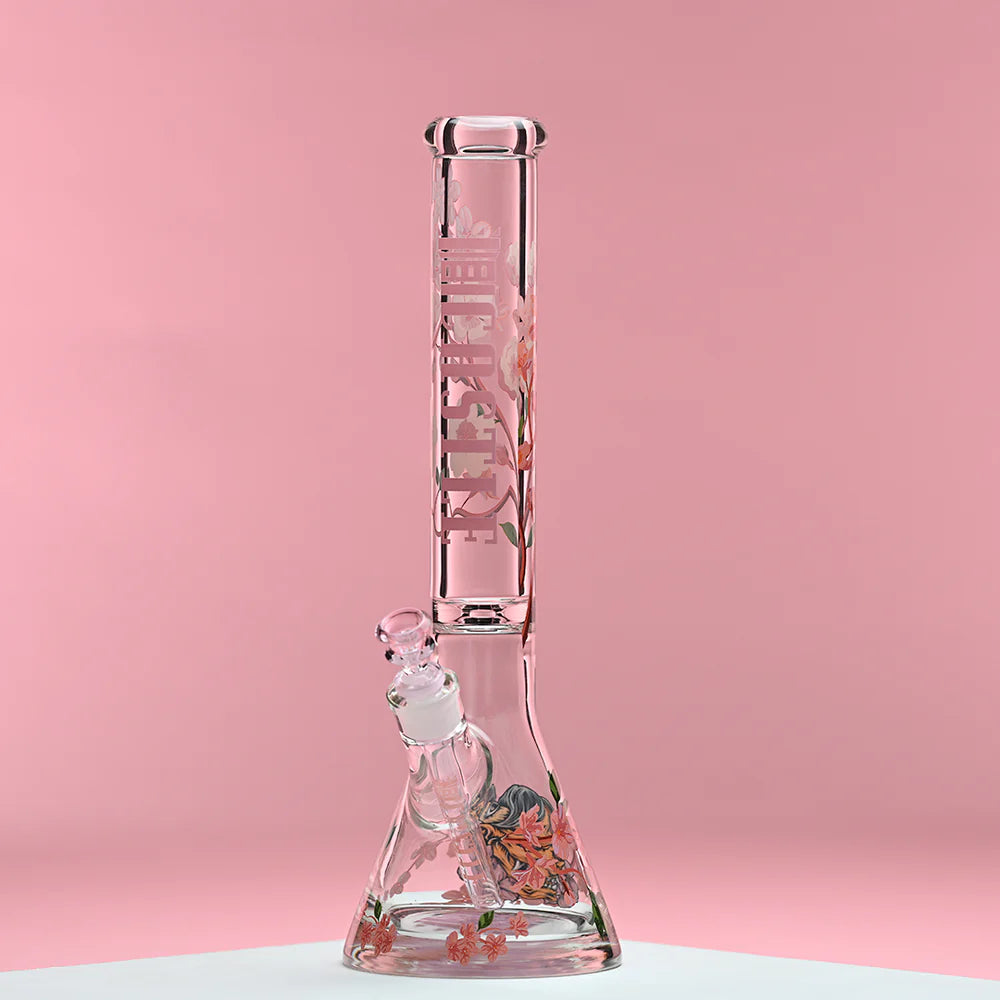 Castle Glass - Japanese Cherry Blossom Design Bong - 16" - 9mm