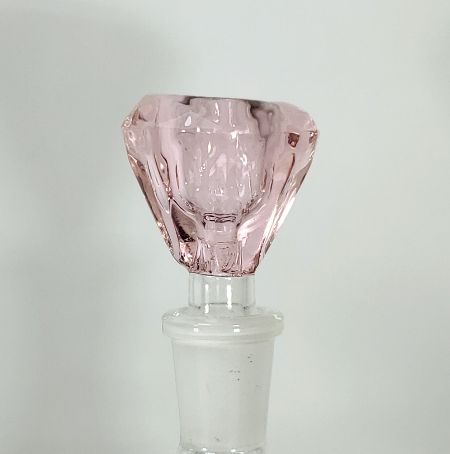 Diamond Shaped Thick Glass Bowl - 14mm - Pink