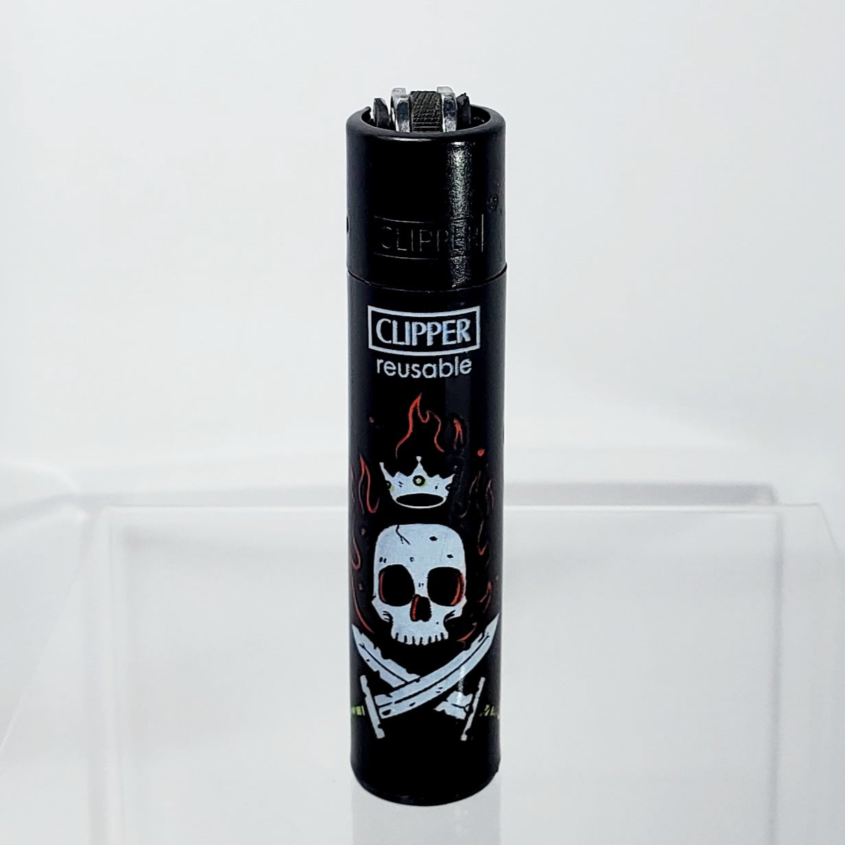 Clipper Refillable Lighter - Skull - Crown