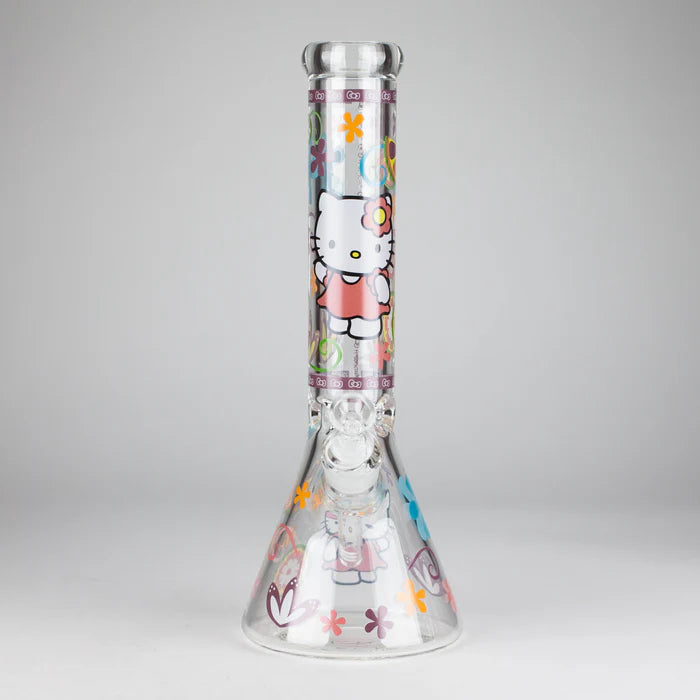 HK Kitty - Beaker Bong - 14" - Purple