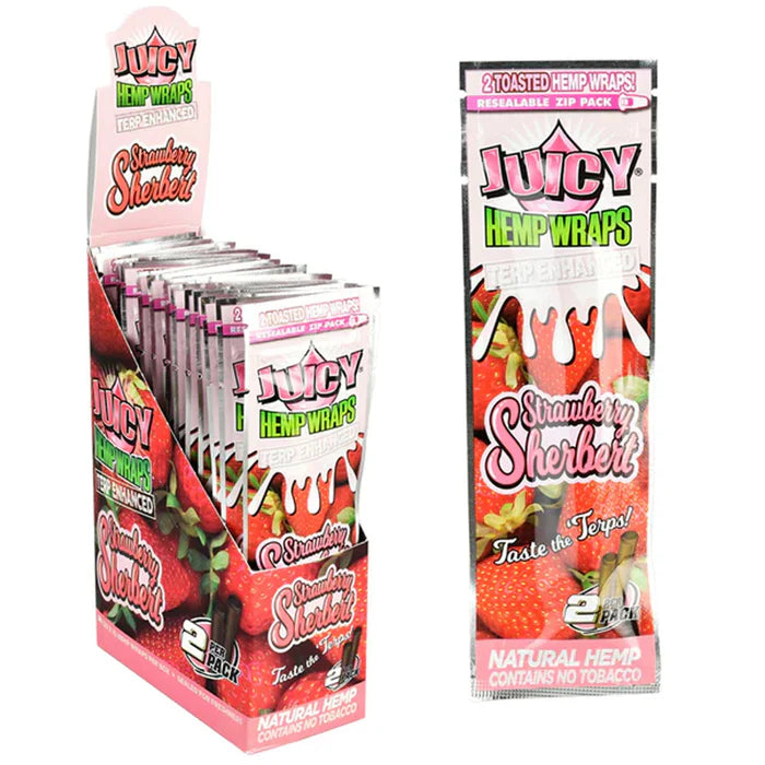 Juicy Jay - Hemp Wrap - Terp Enhanced - Strawberry Sherbet