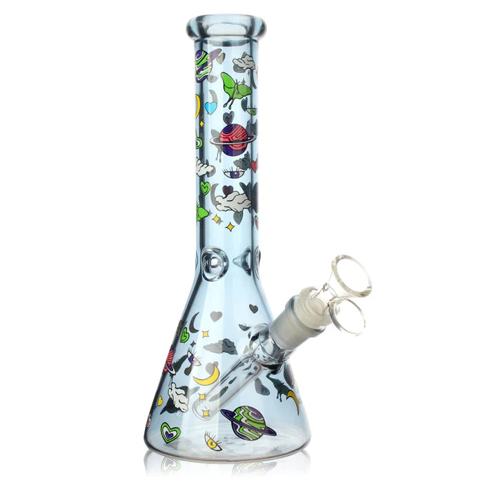 Glass Bong - 10" - Milky Way - Grey