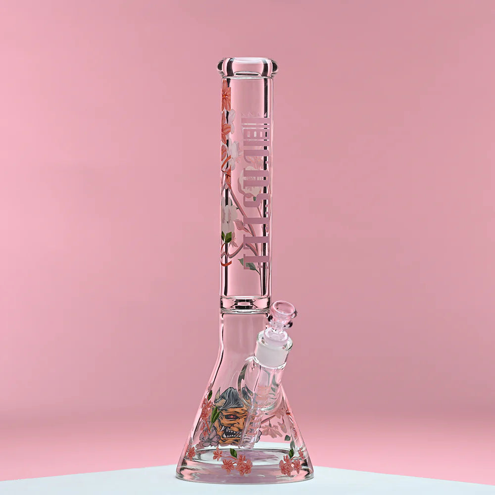 Castle Glass - Japanese Cherry Blossom Design Bong - 16" - 9mm