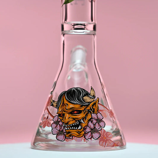 Castle Glass - Japanese Cherry Blossom Design Bong - 16" - 9mm