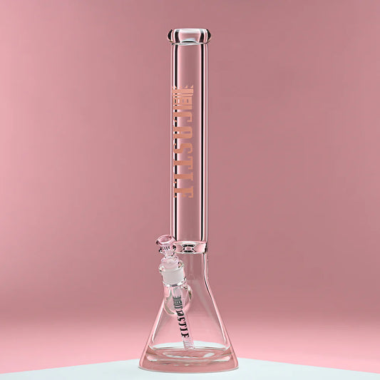 Castle Glass - Colour Logo Bong - Pink - 18' - 9mm