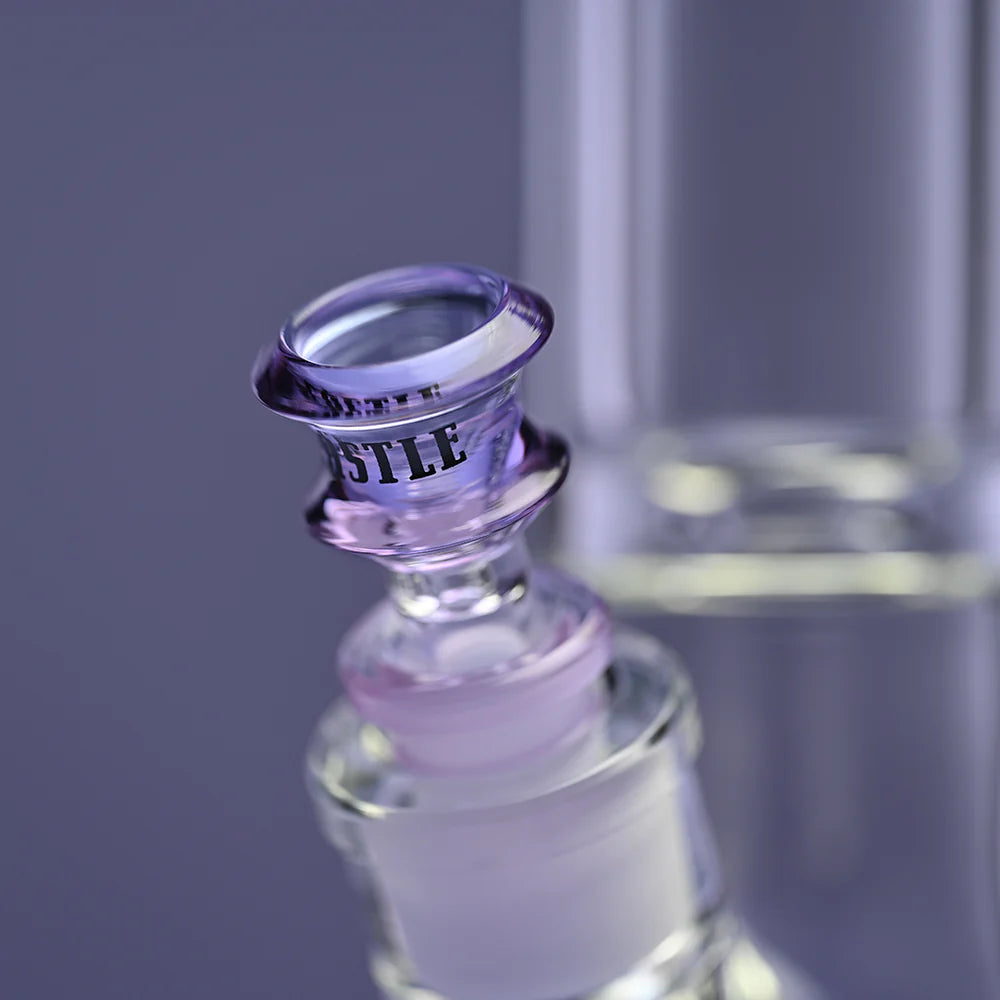 Castle Glass - Colour Logo Bong - Purple - 18' - 9mm