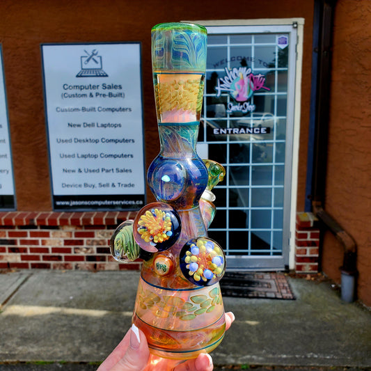 Hand blown - Flower Piece - Hippo Glass (Local BC Artist)