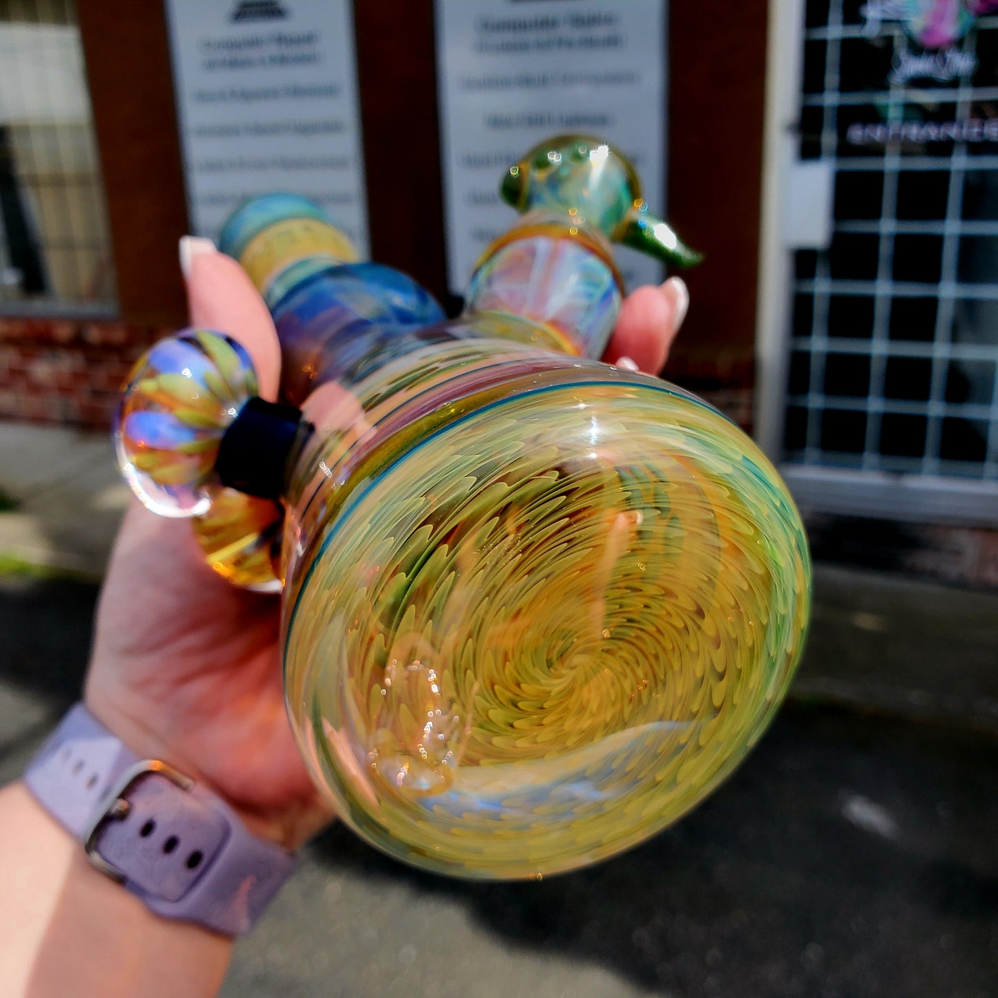 Hand blown - Flower Piece - Hippo Glass (Local BC Artist)