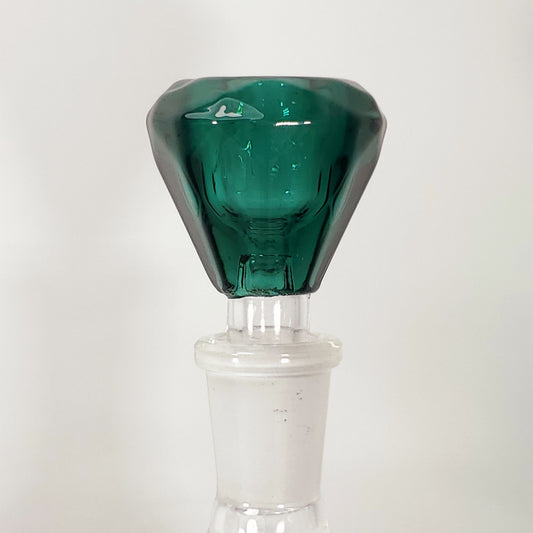 Diamond Shaped Thick Glass Bowl - 14mm - Lake Green