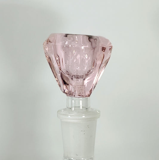 Diamond Shaped Thick Glass Bowl - 14mm - Pink