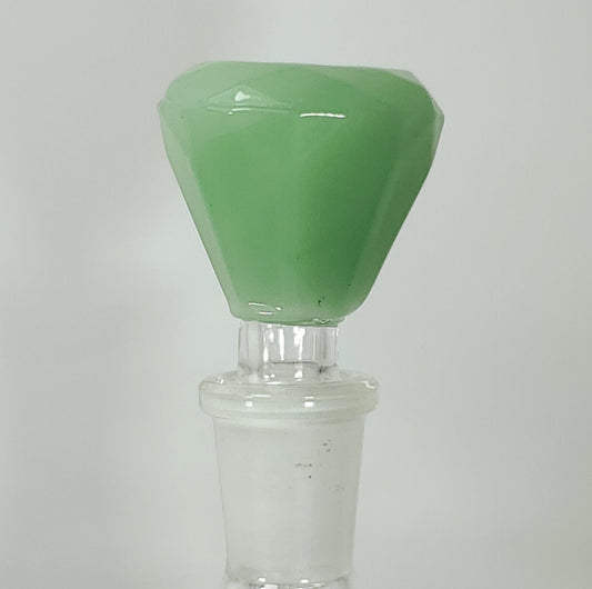 Diamond Shaped Thick Glass Bowl - 14mm - Mint Green