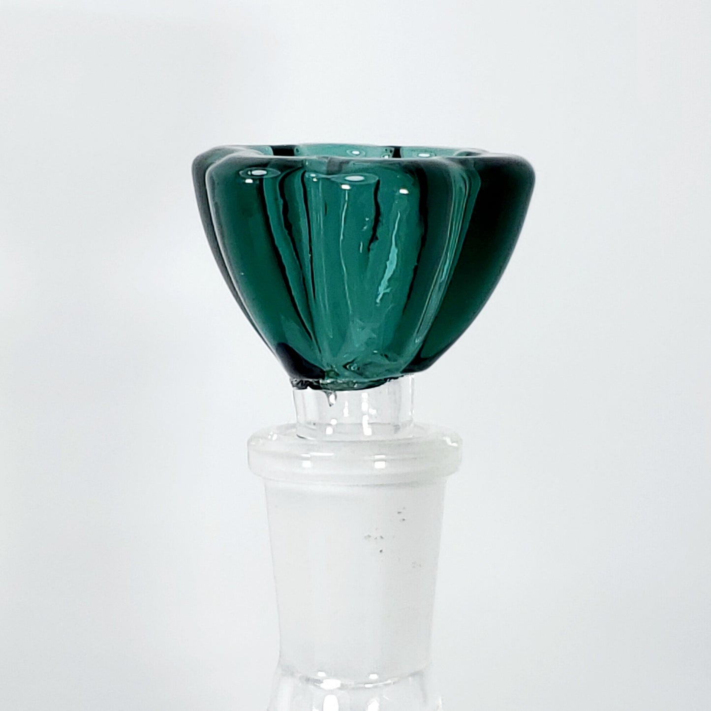 Flower Shaped Glass Bowl - 14mm - Lake Green