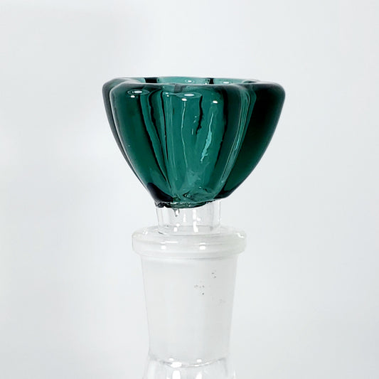 Flower Shaped Glass Bowl - 14mm - Lake Green