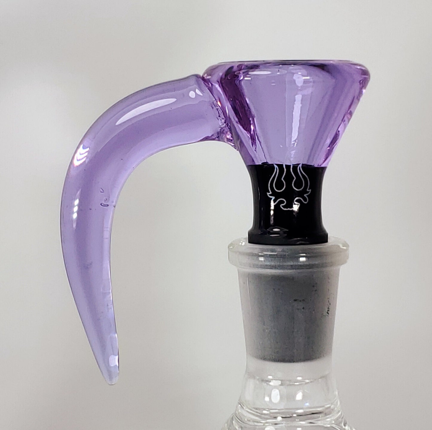 Hydros Horn Glass Bowl - 14mm - Purple on Black