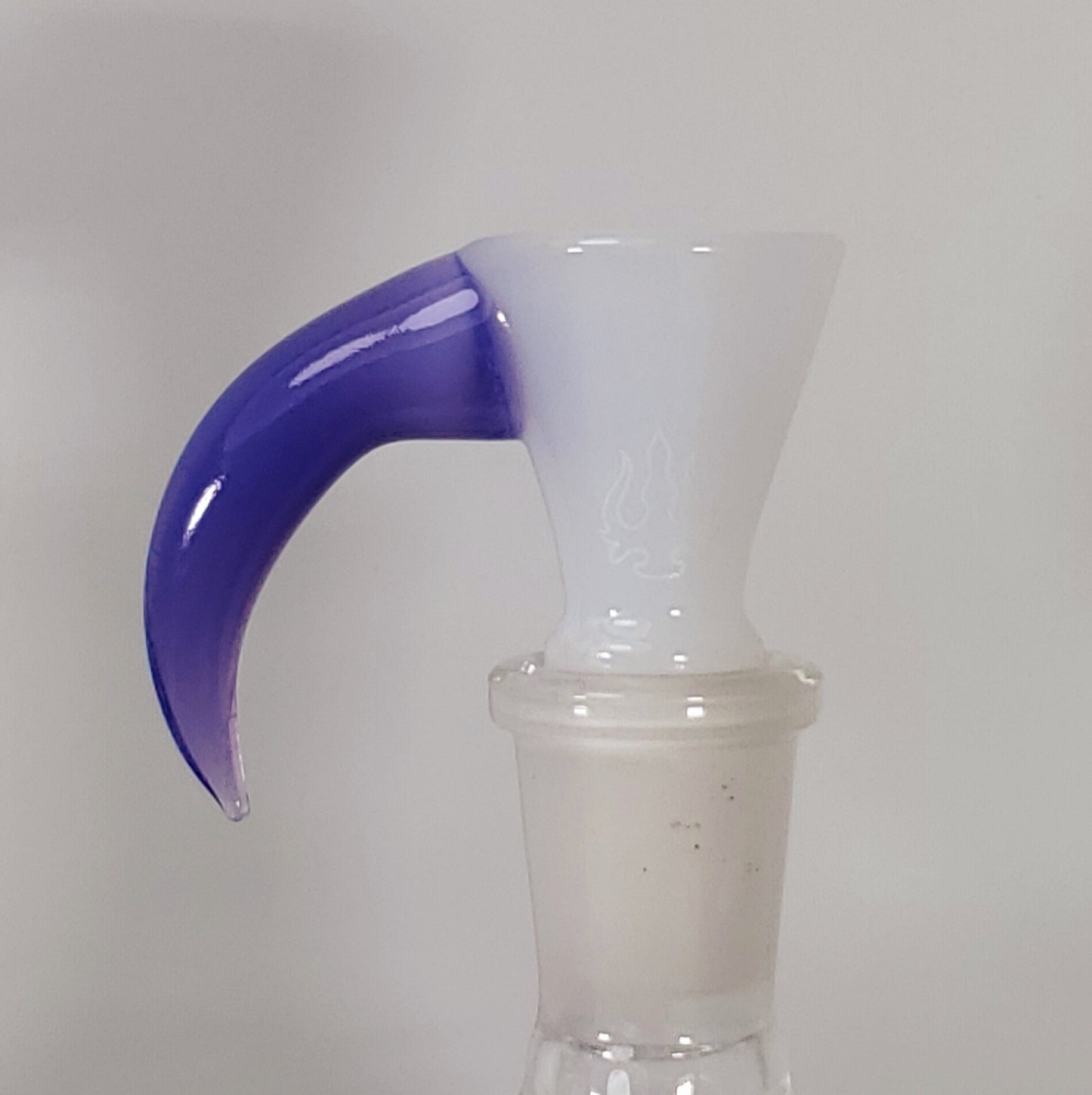Hydros Horn Glass Bowl - 14mm - White with Purple Horn