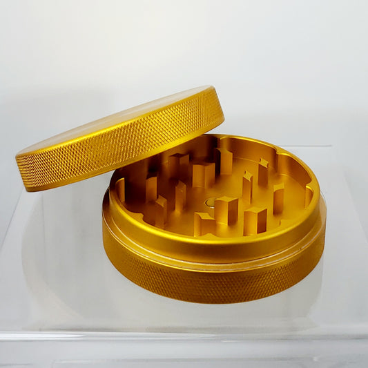 Puff Brand 2 Piece Grinder – Gold Colour