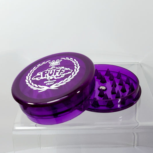 Puff Brand Acrylic Grinder with Storage Cubby - Purple