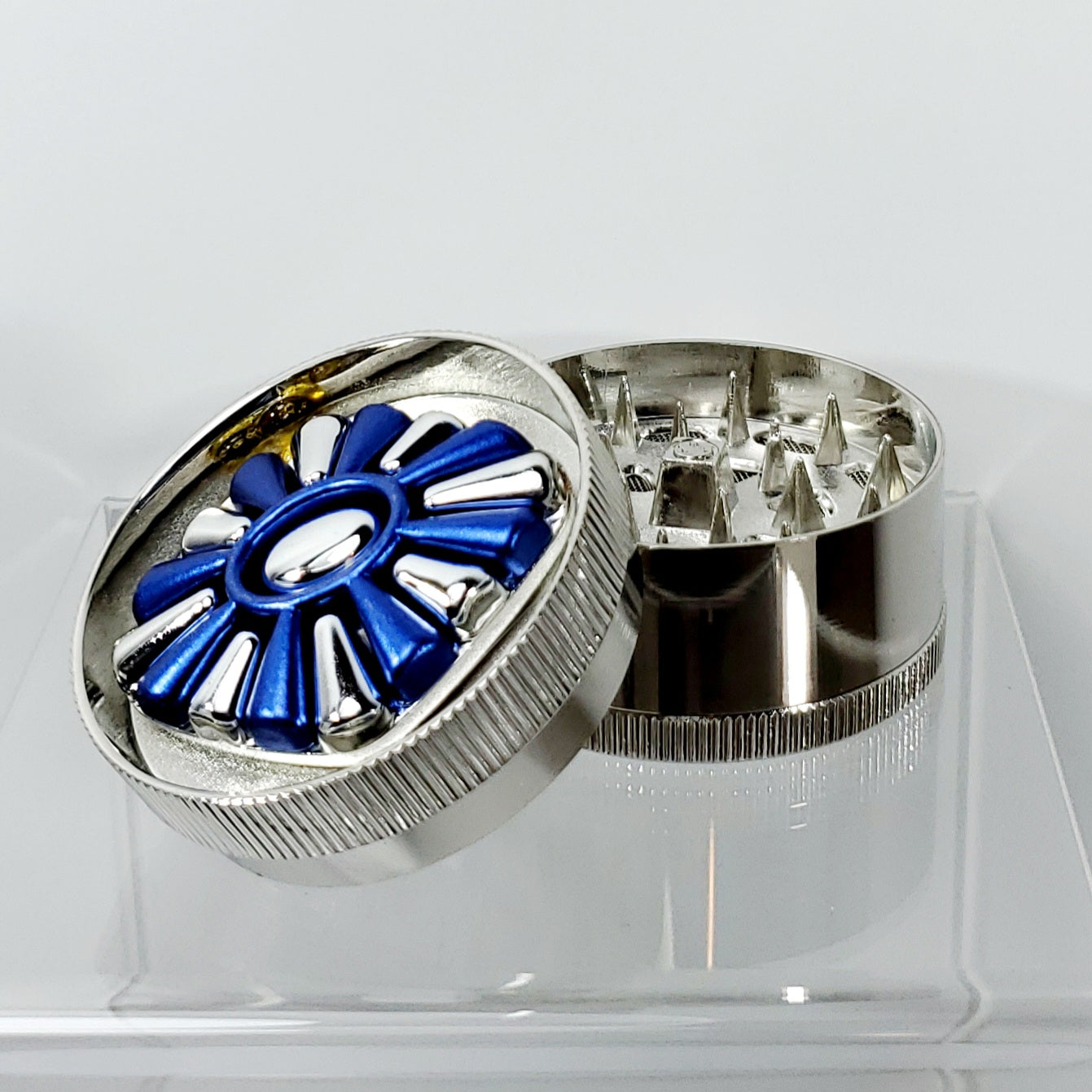 3 Piece Grinder - Metal - 50mm - Blue Silver
