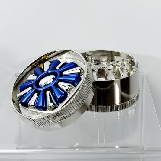 3 Piece Grinder - Metal - 50mm - Blue Silver
