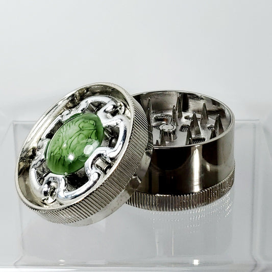 3 Piece Grinder - Metal - 50mm - Green Marble