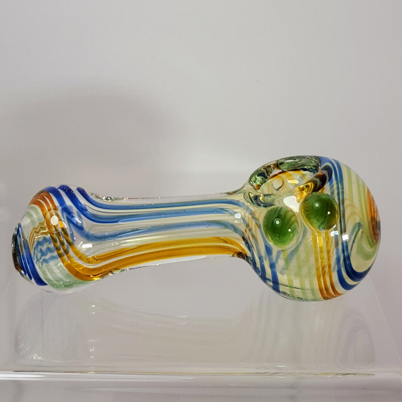 Glass Pipe - 4" - Blue Stripe