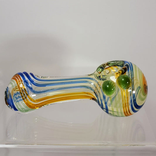 Glass Pipe - 4" - Blue Stripe