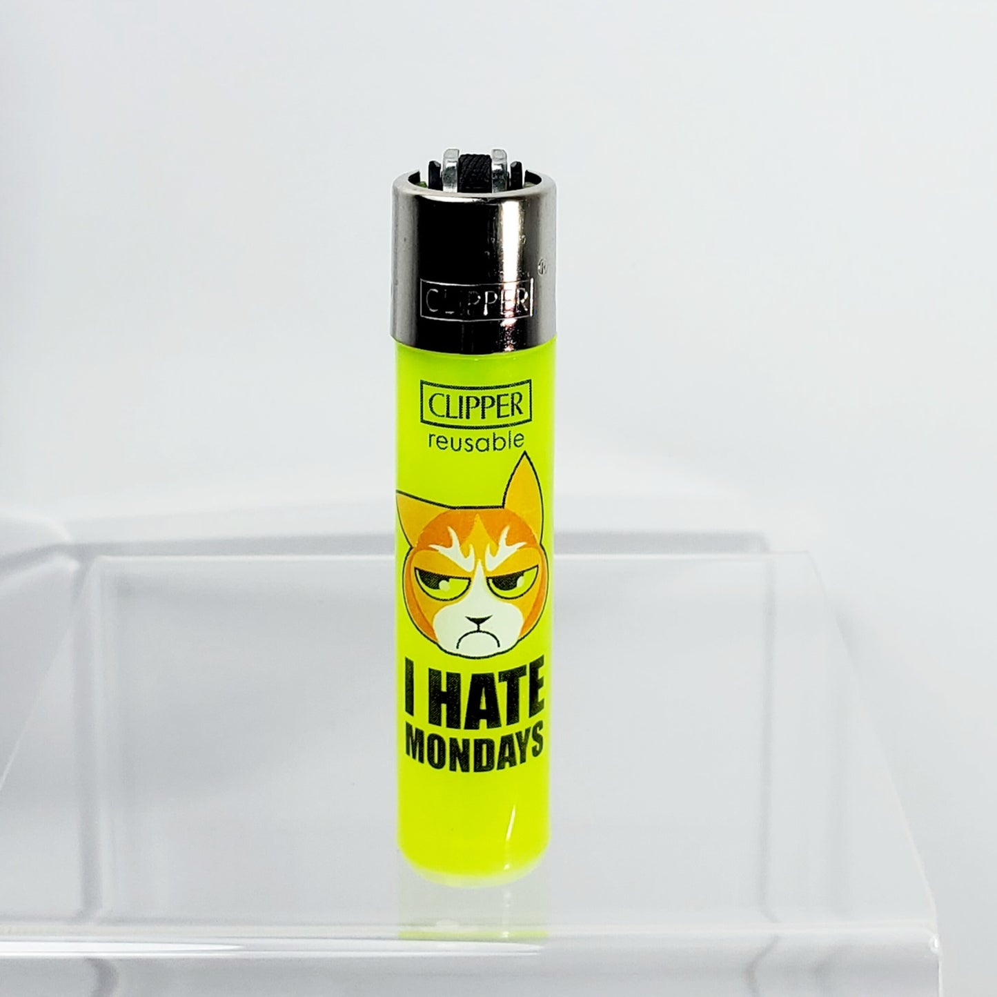 Clipper Refillable Lighter - Grumpy Cat Yellow
