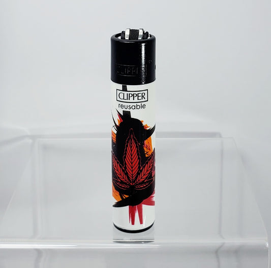 Clipper Refillable Lighter - Leaf - Red