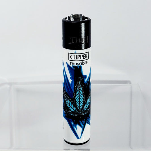 Clipper Refillable Lighter - Leaf - Blue