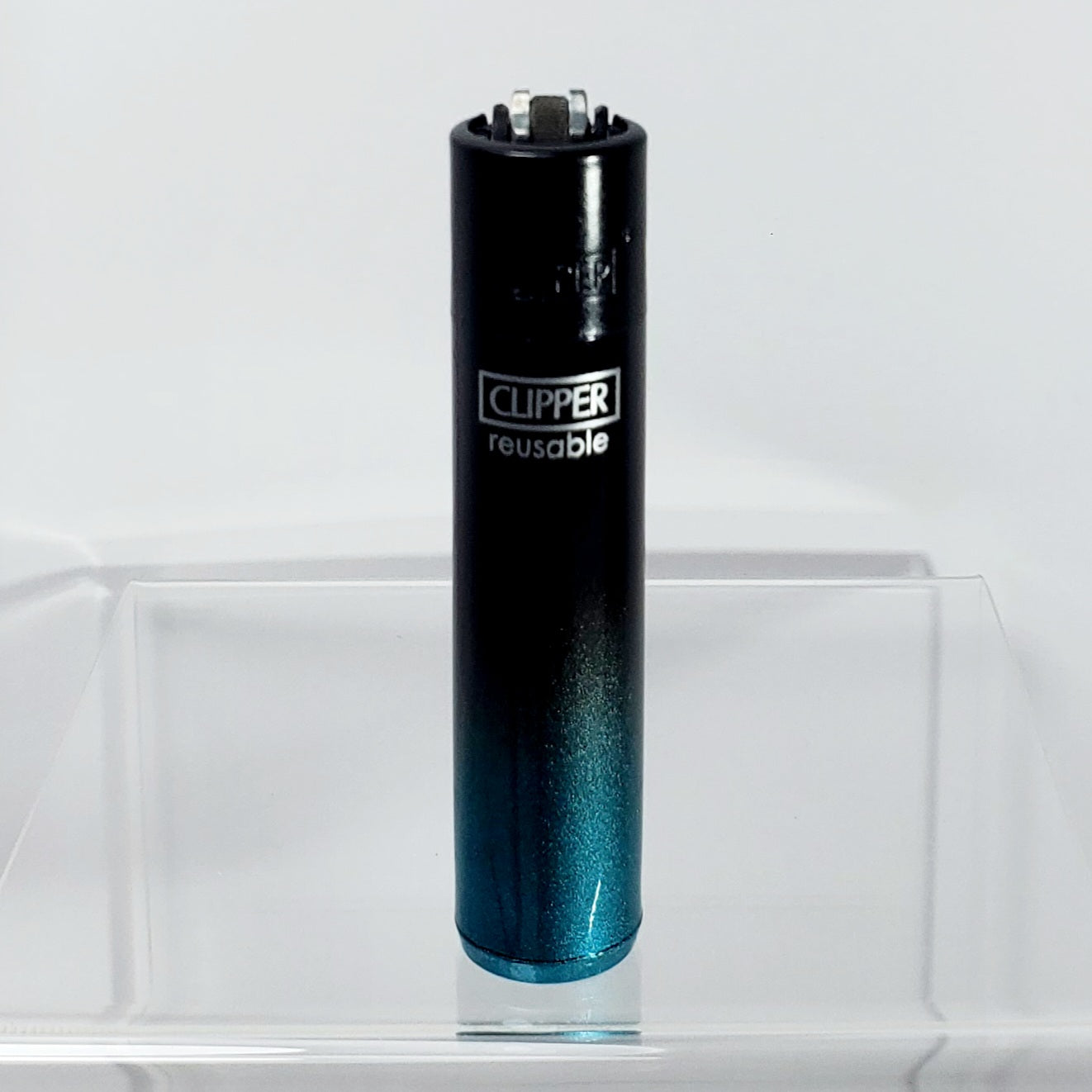 Clipper Refillable Lighter - Black Gradient - Blue