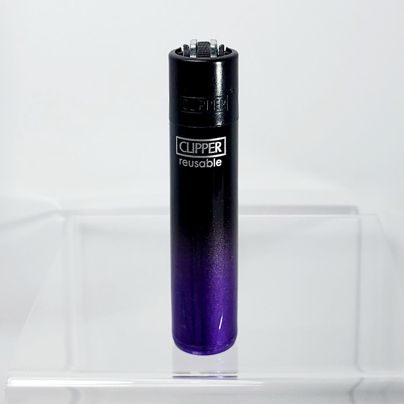 Clipper Refillable Lighter - Black Gradient - Purple