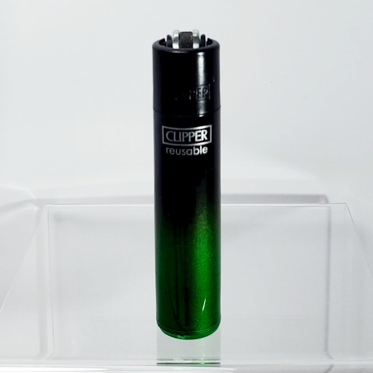 Clipper Refillable Lighter - Black Gradient - Green