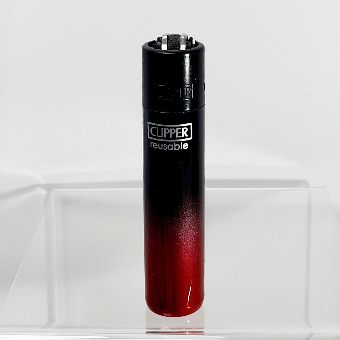 Clipper Refillable Lighter - Black Gradient - Red