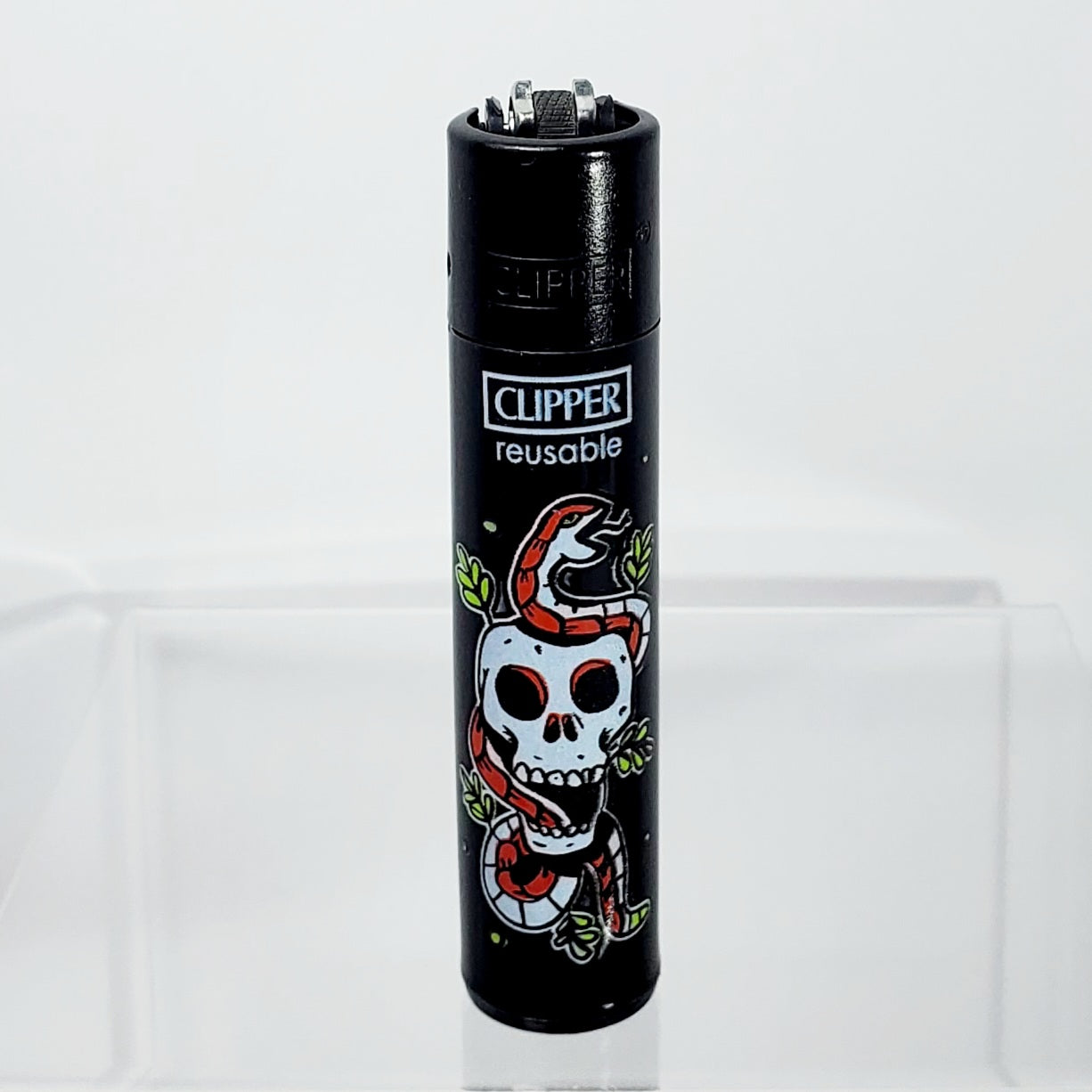 Clipper Refillable Lighter - Skull - Snakes