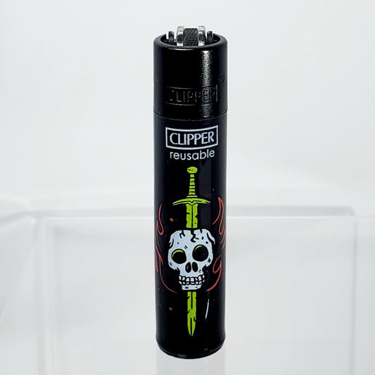 Clipper Refillable Lighter - Skull - Sword