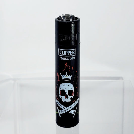 Clipper Refillable Lighter - Skull - Crown
