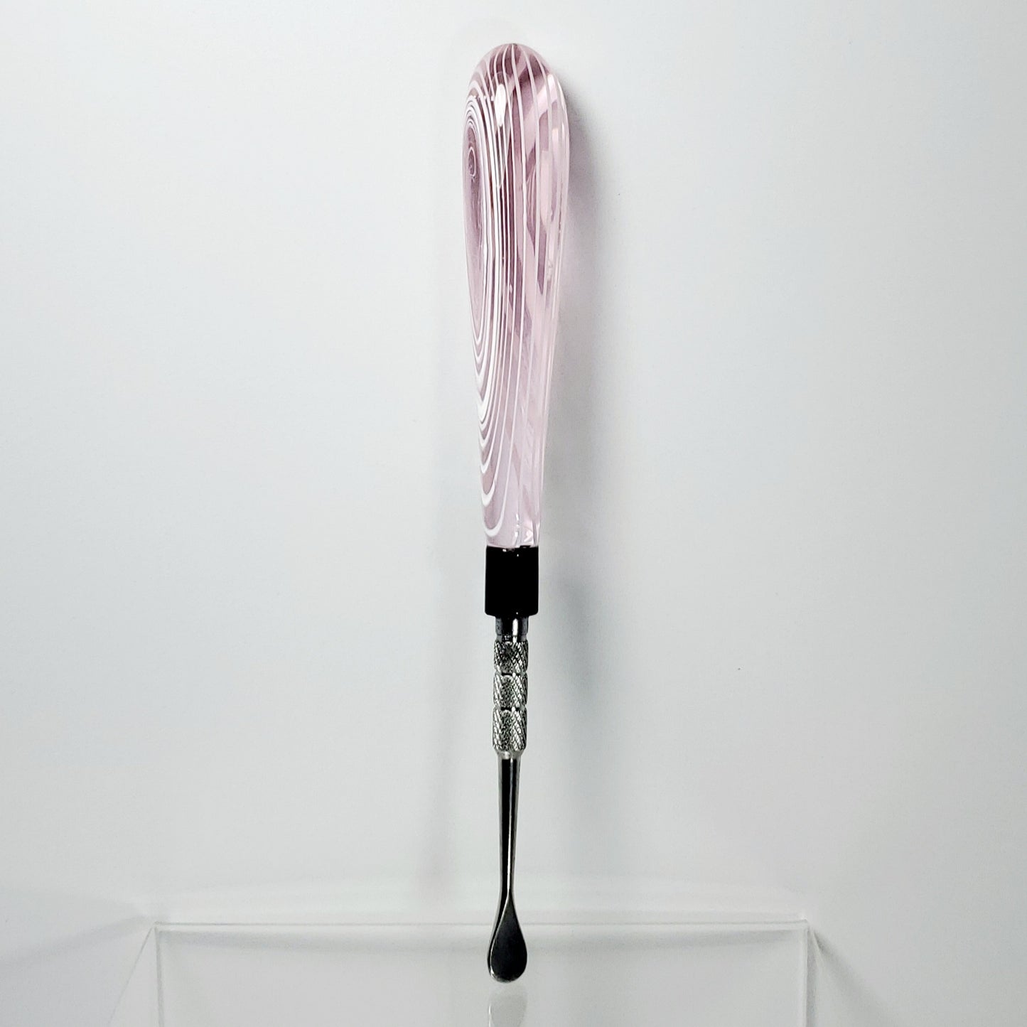 Metal Dab Tool with Glass Handle - Pink