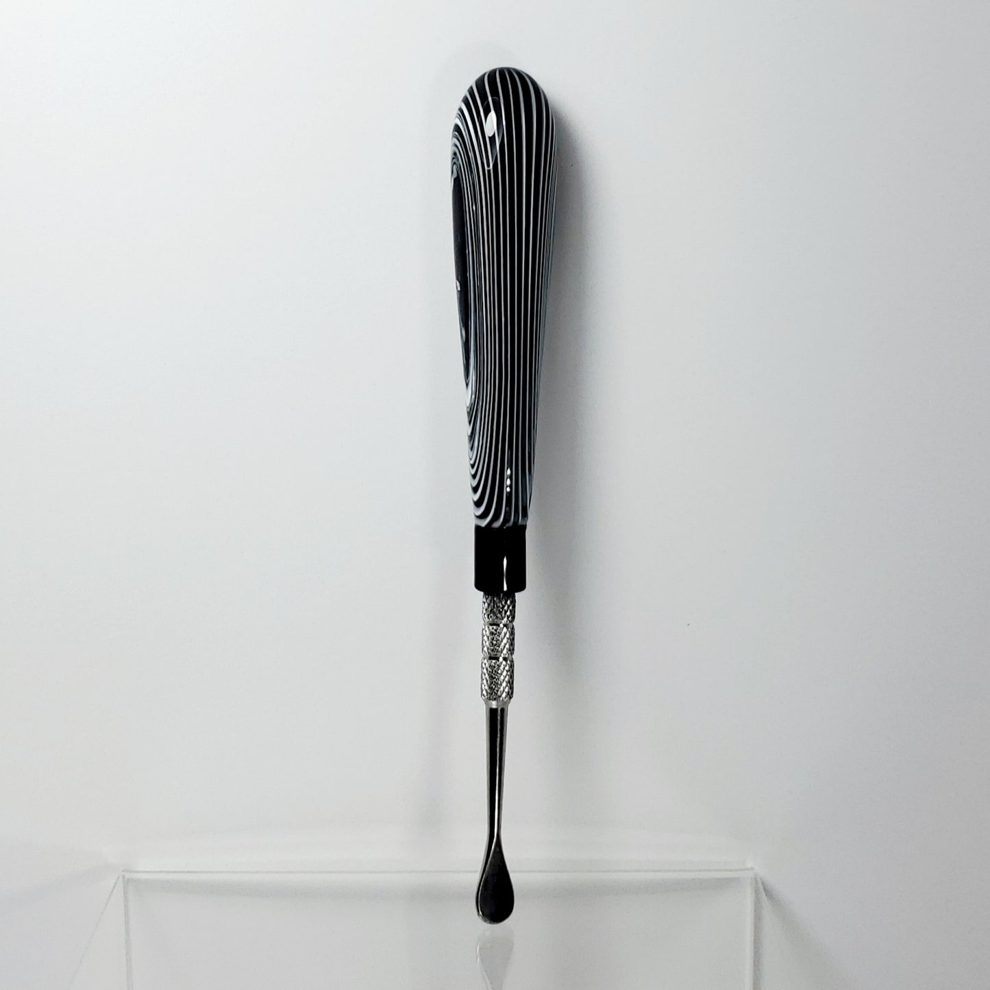 Metal Dab Tool with Glass Handle - Black