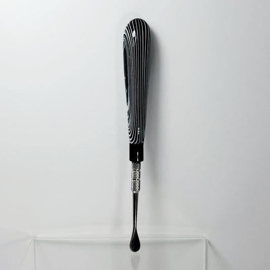 Metal Dab Tool with Glass Handle - Black