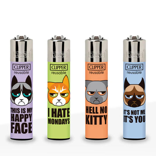 Clipper - Refillable Lighter - Grumpy Cats