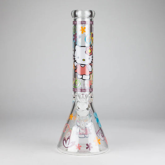 HK Kitty - Beaker Bong - 14" - Purple