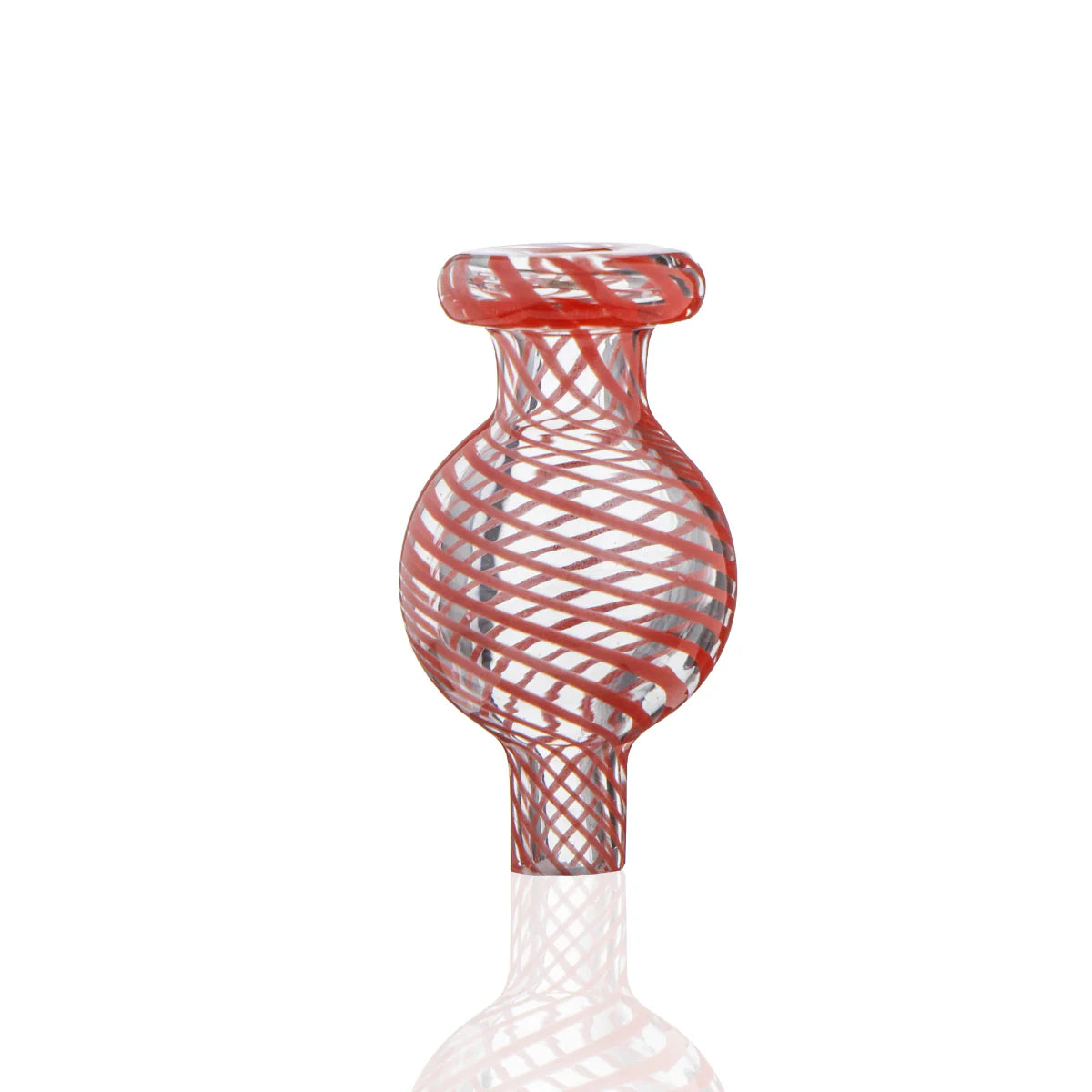 Glass Bubble Cap - Swirl Design - Red