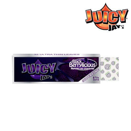 Juicy Jay - Super Fine - Flavoured Rolling Papers - 1¼ - Black Berrylicious