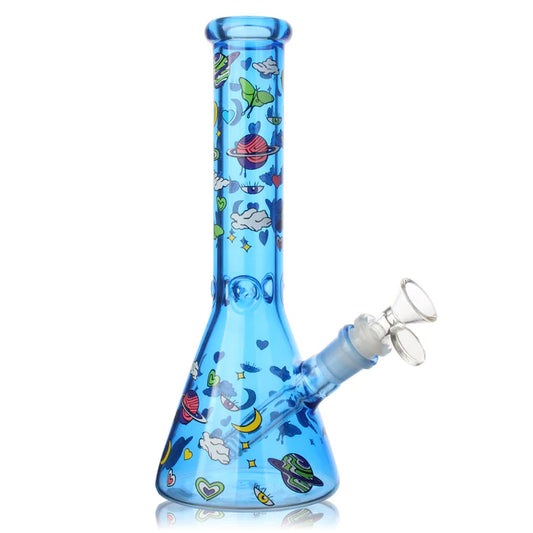 Glass Bong - 10" - Milky Way - Blue