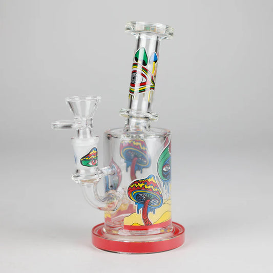 Magic Mushroom - Glass Dab Piece - 7" – Glow in the Dark - Red