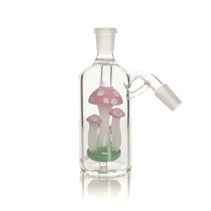 Red Eye Glass - Mushroom Amanita Ash Catcher - 14mm 45° - Pink