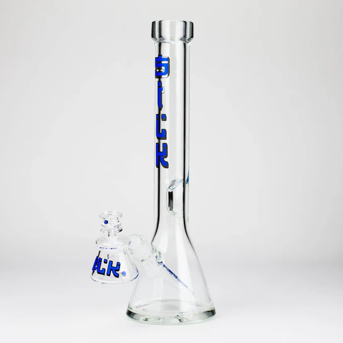 Silk Glass - 17" 10mm Thick Beaker Glass Bong Set with Accessories – BLUE