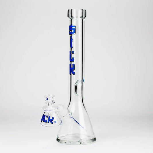 Silk Glass - 17" 10mm Thick Beaker Glass Bong Set with Accessories – BLUE