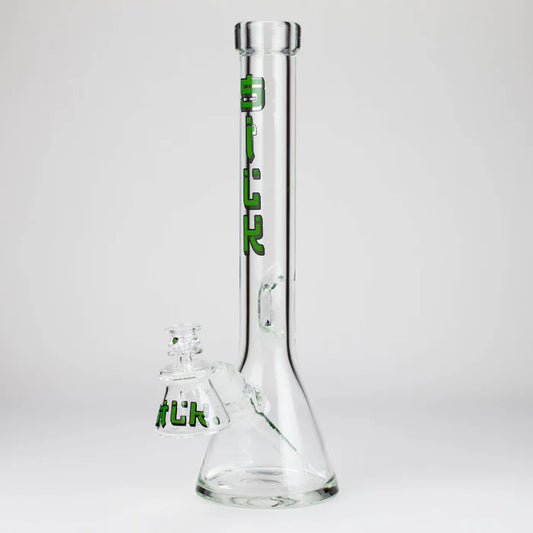 Silk Glass - 17" 10mm Thick Beaker Glass Bong Set with Accessories – GREEN