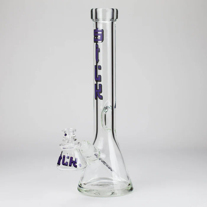 Silk Glass - 17" 10mm Thick Beaker Glass Bong with Accessories – PURPLE